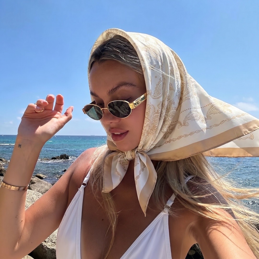 Scarf Silk Square - Scarf Square Hijab Bandana Headscarf Handkerchief