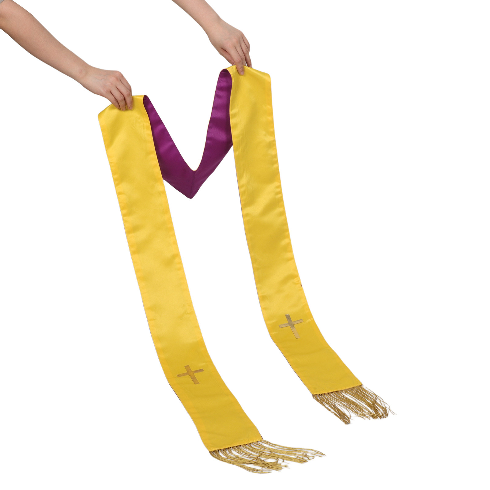 Dual Color Purple Gold Reversi - Stole Wedding Shawl 리뷰 및 가격