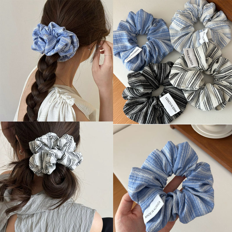 2024 Korea Fashion Stripe Hair - Silk Tie Striped 리뷰 및 가격