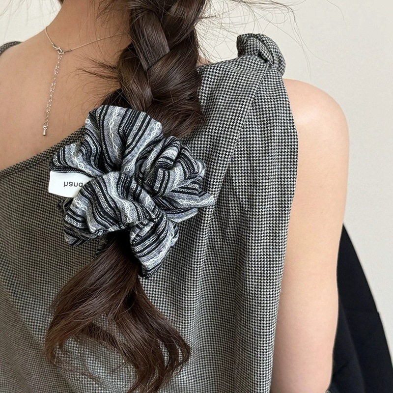 2024 Korea Fashion Stripe Hair - Silk Tie Striped 리뷰 및 가격