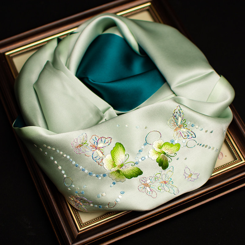Pure Silk Suzhou Embroidery Sc - Silk Neck Scarf 리뷰 및 가격
