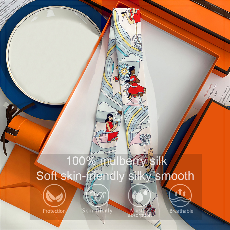 Women 100% Mulberry Silk Scarf - Ascot Neck Scarf 리뷰 및 가격