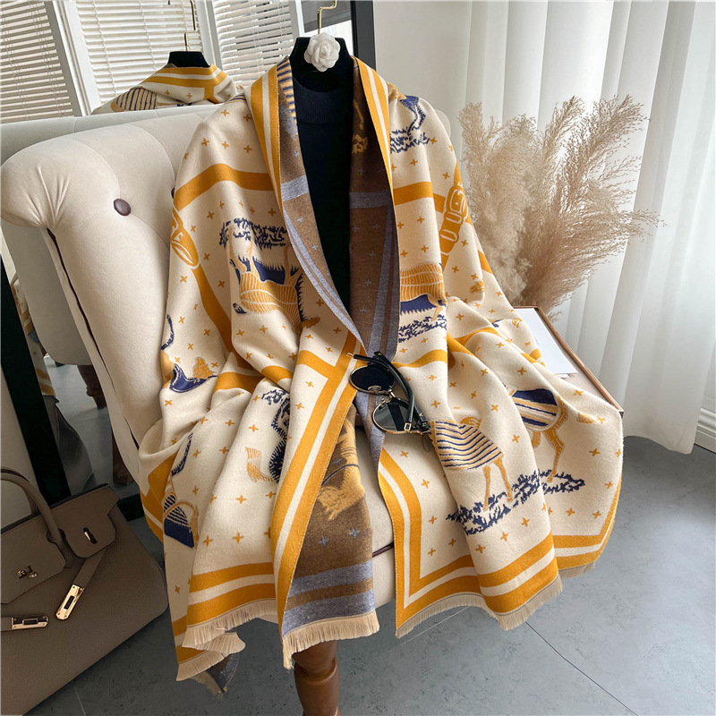 Luxury Horse Print Thick Cashm - Woven Scarf Blanket 리뷰 및 가격