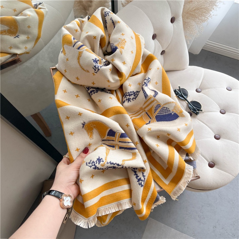 Luxury Horse Print Thick Cashm - Woven Scarf Blanket 리뷰 및 가격
