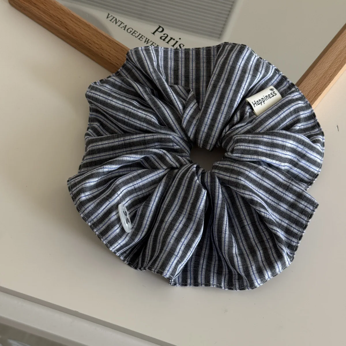 Blue Solid Color Silk Hair Ban - Silk Tie Striped 리뷰 및 가격