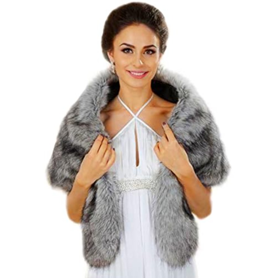 Aukmla Women's Wedding Fur Wra - Stole Wedding Shawl 리뷰 및 가격