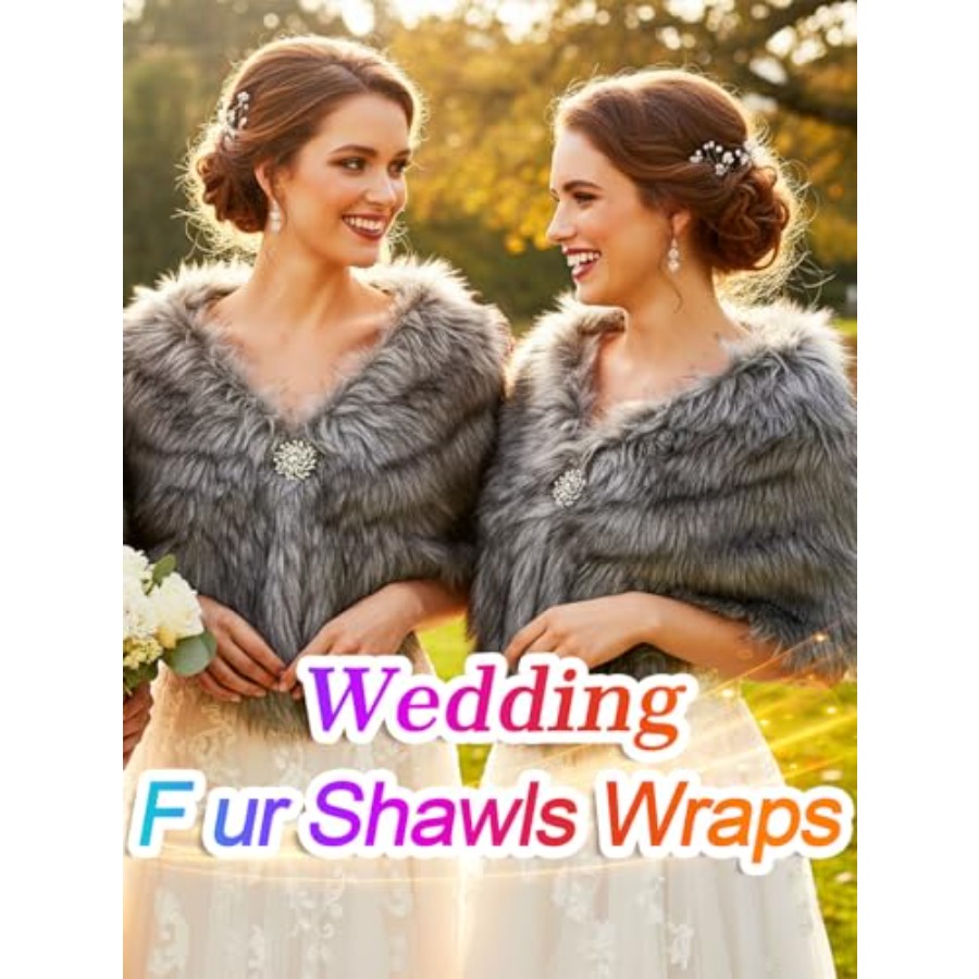 Aukmla Women's Wedding Fur Wra - Stole Wedding Shawl 리뷰 및 가격