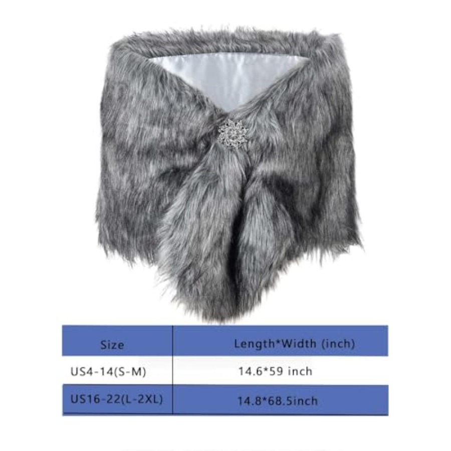 Aukmla Women's Wedding Fur Wra - Stole Wedding Shawl 리뷰 및 가격