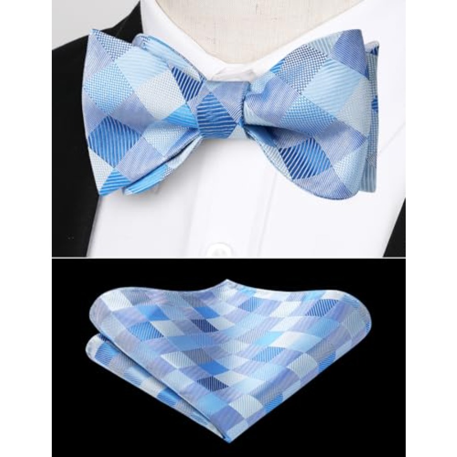 Bow Ties for Men Check Plaid S - Handkerchief Cotton Men 리뷰 및 가격