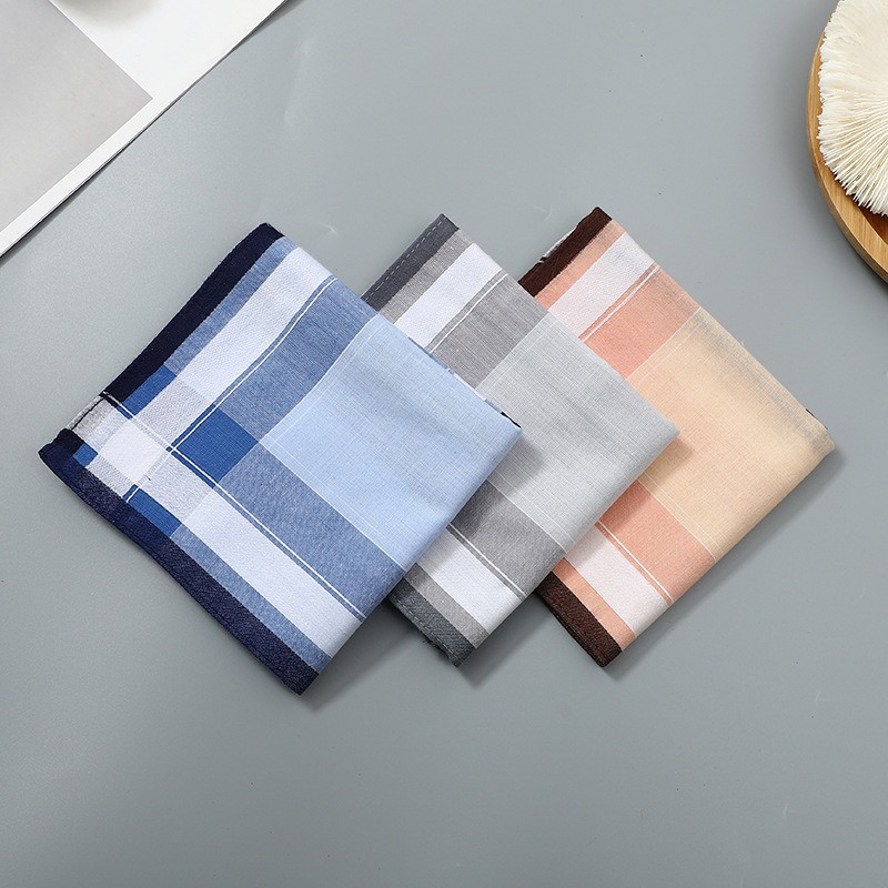 3Pcs 40x40cm Vintage Plaid Str - Handkerchief Cotton Men 리뷰 및 가격