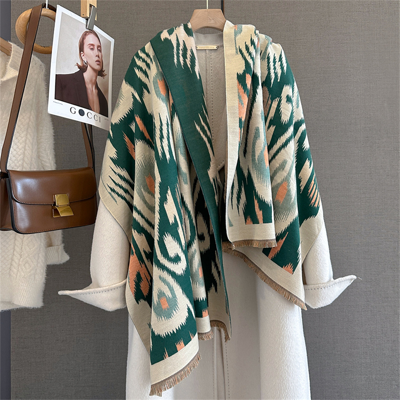 2025 Brand Warm Cashmere Ponch - Woven Scarf Blanket 리뷰 및 가격
