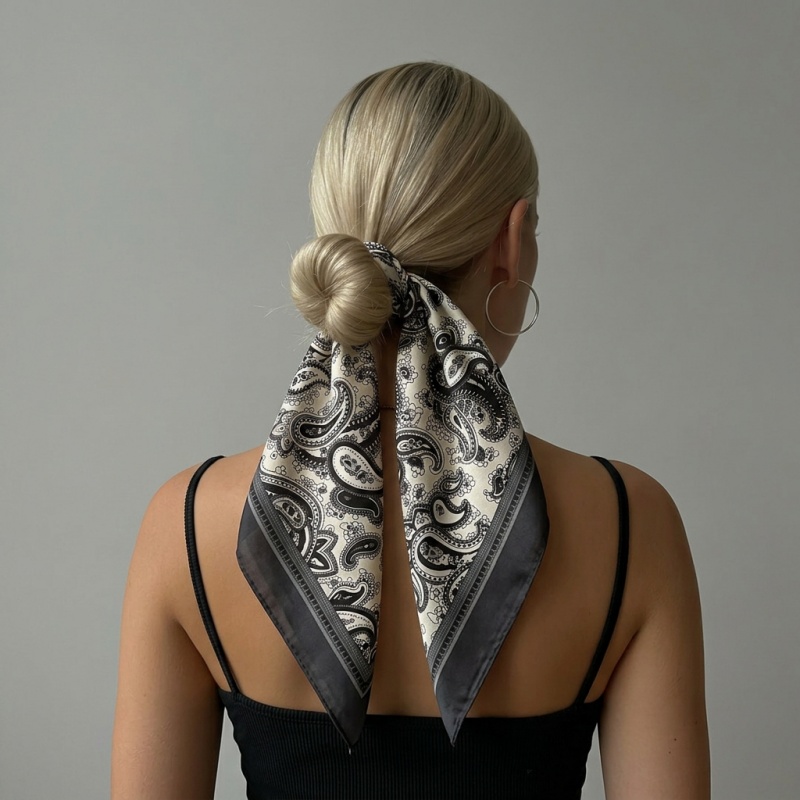 Luxury Satin Square Scarf Pais - Face Scarf Mask 리뷰 및 가격
