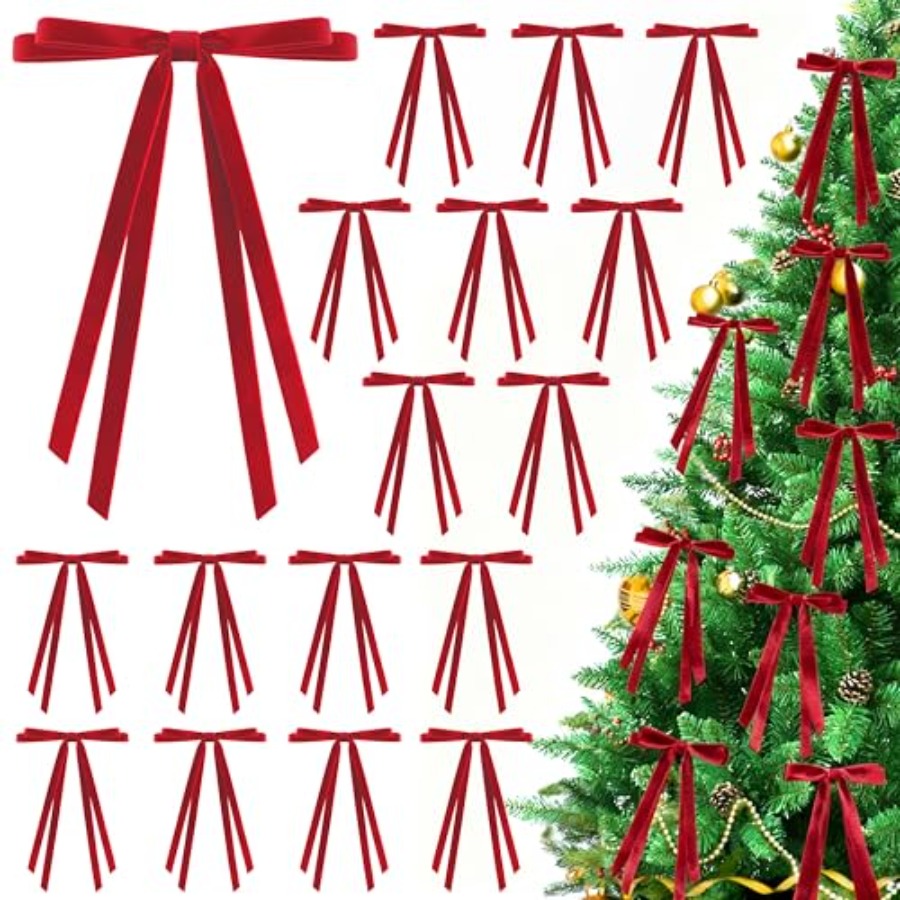 24 Pcs Christmas Bows for Tree - Bow Tie Pre Tied 리뷰 및 가격