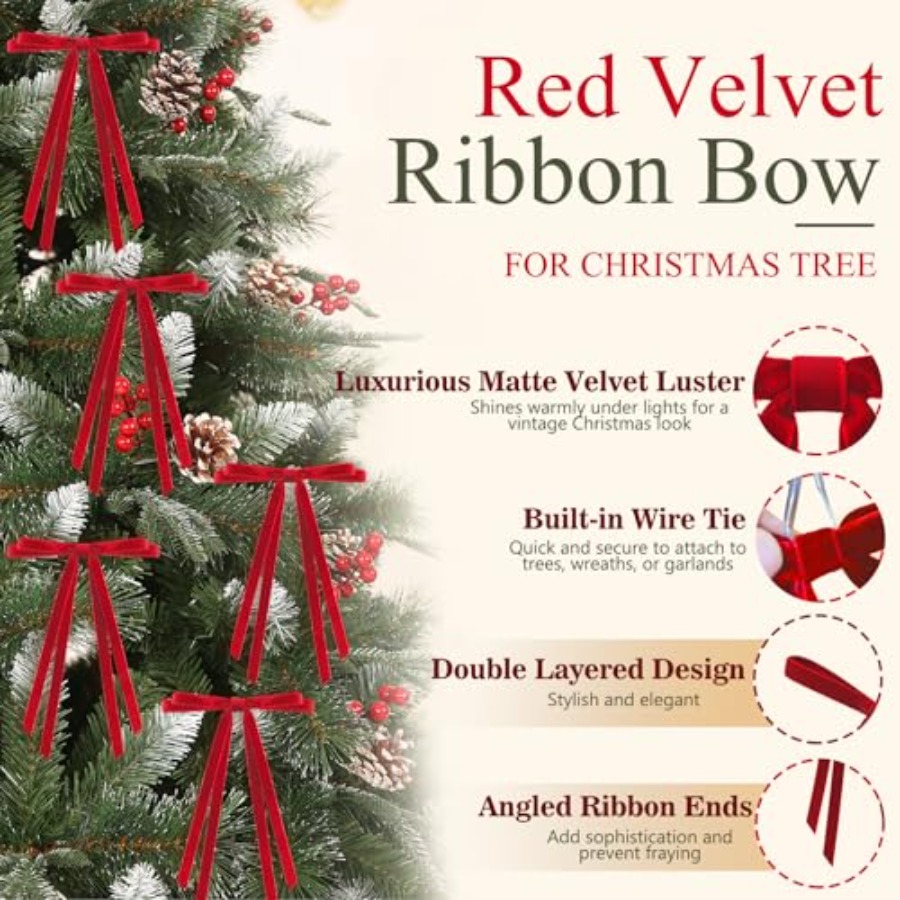 24 Pcs Christmas Bows for Tree - Bow Tie Pre Tied 리뷰 및 가격