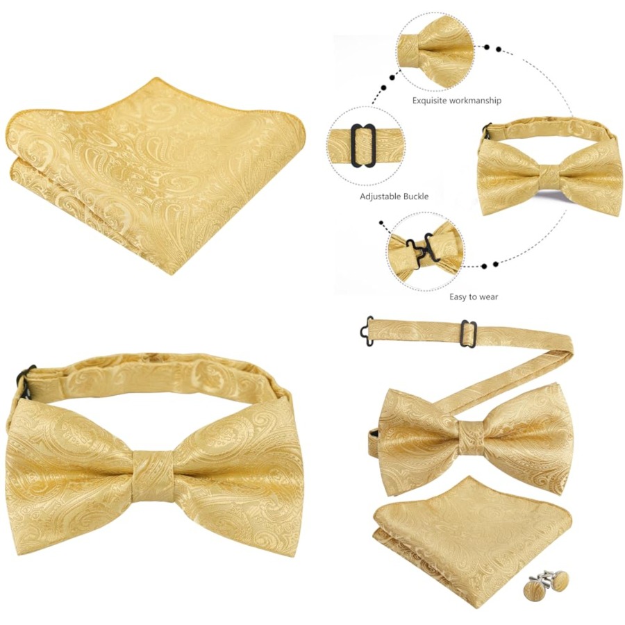 Mens Paisley Bow Tie, Pocket S - Pocket Square Set 리뷰 및 가격