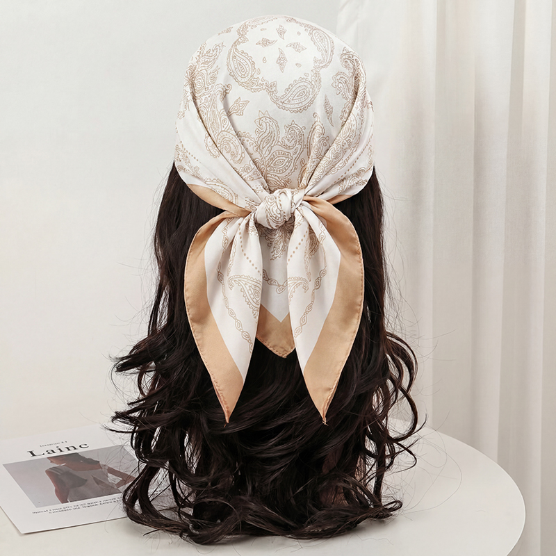Vintage Beige Paisley Print Sq - Face Scarf Mask 리뷰 및 가격