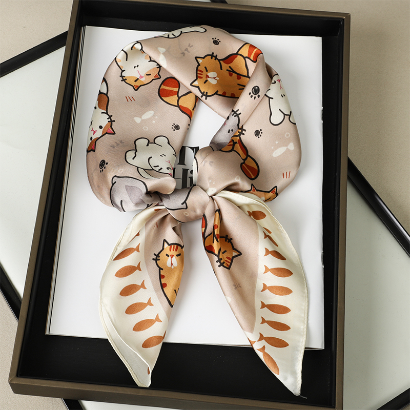 Luxury Silk Shawl Fat Cat Squa - Face Scarf Mask 리뷰 및 가격