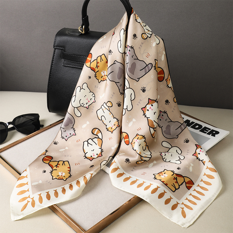 Luxury Silk Shawl Fat Cat Squa - Face Scarf Mask 리뷰 및 가격