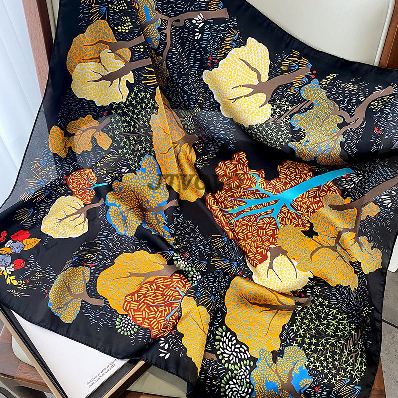 70x70cm Women Scarf Silk Feeli - Ascot Neck Scarf 리뷰 및 가격