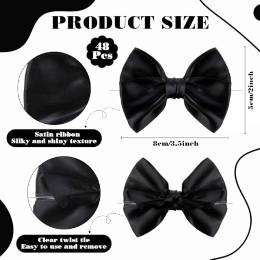 Black 48 Pcs 3.5 Inch Bows wit - Bow Tie Pre Tied 리뷰 및 가격