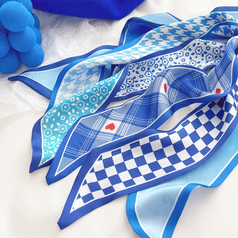 Klein blue silk scarf new chec - Ascot Neck Scarf 리뷰 및 가격