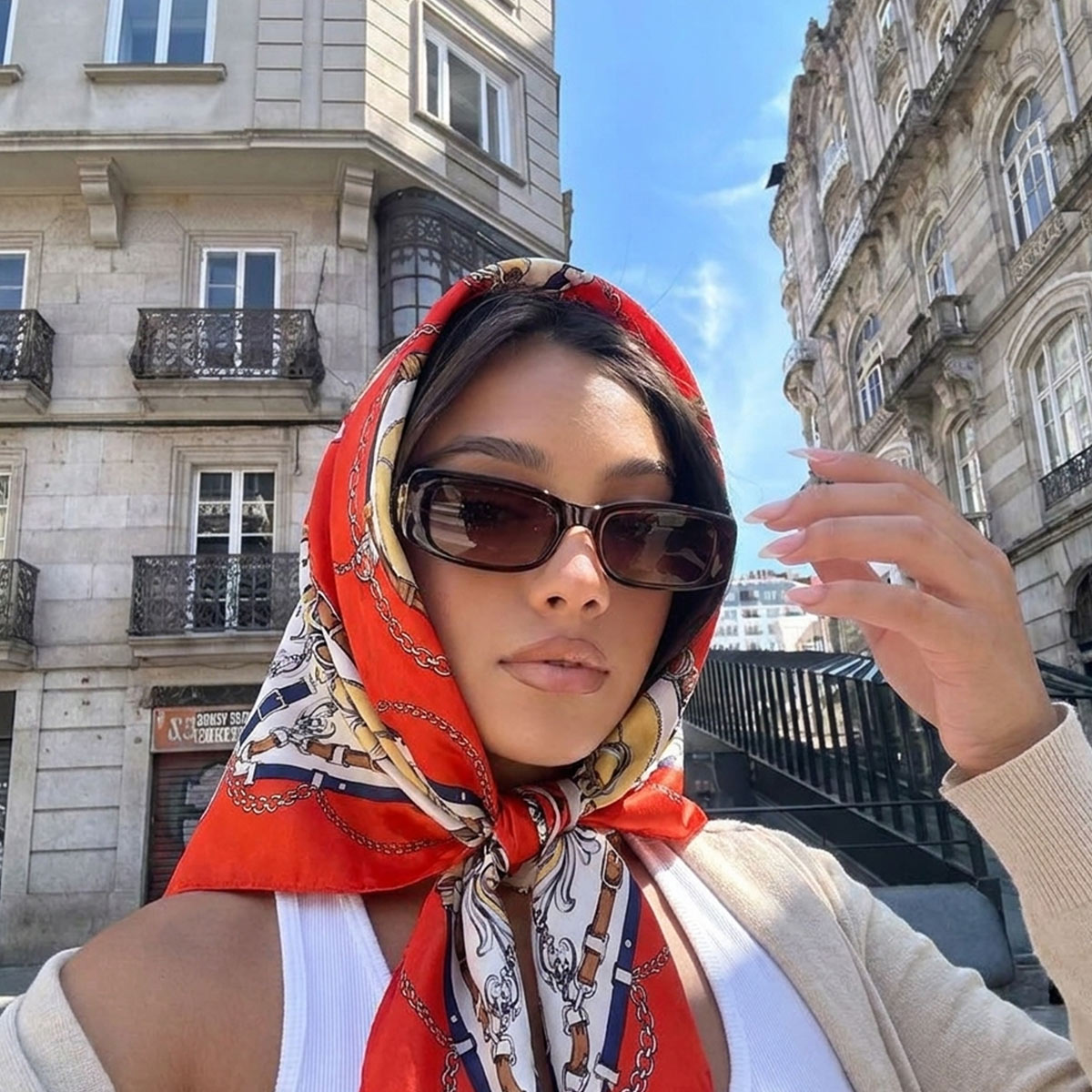 New Silk Shawl Square Scarf Fo - Face Scarf Mask 리뷰 및 가격