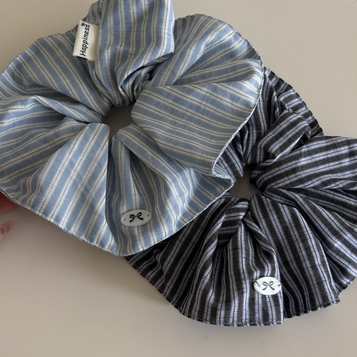 Korea Fashion Stripe Hair Rubb - Silk Tie Striped 리뷰 및 가격